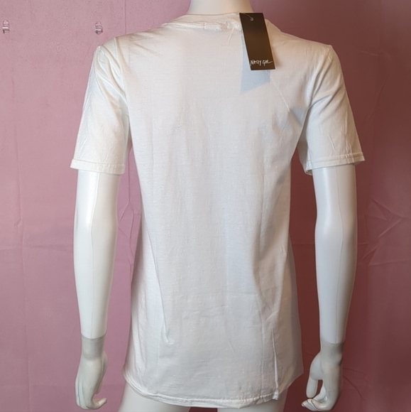 Nasty Gal Heads Will Roll Skull Sketch Graphic Tee in White size Small - Picture 3 of 6